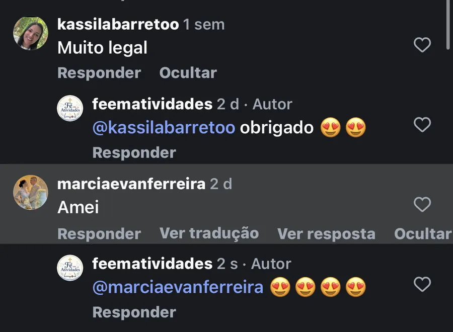 Comentários no Instagram